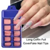 100pcsbox Candy gefälschte Nägel Full Cover Ballerina Acrylkünstiger falsche Nagelspitzen Drücken Sie auf Finger Manicure Extension Tools 240509