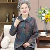 Women's Jackets Grandma Casual Jacket Two Piece Set Spring Autumn Middle Aged Elderly Outwear Large Size 5XL Short Cardigan Coat Women Pant