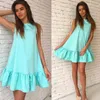 Jocoo Jolee 2024 Summer Solid Beach Chiffon Dres casual sin mangas mini vestido de vestidos elegante vestidos 240506 240506