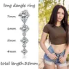 Navelringar 10 Style Belly Button Rings for Women Men Rostfritt stål Navelringar CZ Body Piercing Jewery 14G D240509