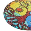 Figurine decorative Tree of Life Acort Suncatcher Decoro a sospensione Foglie colorate a tema a tema Ciondolo da parete da giardino con catena di metallo