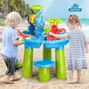 VAT OS 3-in-1 Beach Water Table Toy Childrens Splash Water Table Game Toy Outdoor Entertainment Water Sports Summer Beach Activities 240424