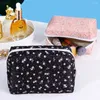 Sacs de rangement Travel Sac cosmétique Tissu Floral Portable Coton Soft Coton Skin Care Produit Zipper
