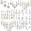 Anneaux de nombril en acier inoxydable Fleur Piercing Belly Set 14g Butfly Boully Bouton Ring en vrac Sexy Navel Piercing Bar Pack Lotus Belly Ring Lot D240509