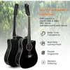 Vangoa 12 string guitare acoustique électrique Cutaway Guitarr Borque pour les adultes débutants adolescents épinets top noix de démarrage amélioré kit noir mat