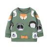 Sets Sprungmesser 2-7T Animal Printed Childrens Herbstpullover Federkleidung langärmeliger Baby Top Q240508