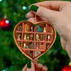 Decorative Figurines Book Lovers Heart Shaped Bookshelf Pendant Acrylic Ornament Crystal Bowls Centerpieces