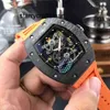 自動時計RM腕時計ミルワインバレルウォッチMillr RM17-01シリーズ自動機械炭素繊維ケーステープメンズウォッチウォッチ