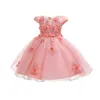 Vestidos de menina menina Princess Wedding Bridal Day Dance Jacquard Dress Girl Baby Birthday Party Borded Borded Bordered Lace Dressl2405