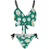 Kvinnors badkläder sexig lila daisy bikinis set violet blommor bikini baddräkt skjuter upp högklippta badsurf kvinnor 2 bit feminin