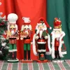 Miniaturen 36 cm Nussknacker Puppen Weihnachten Ornamente Desktop Dekor Cartoons Walnüsse Soldaten Band Puppen Nussknacker Figuren Miniaturen