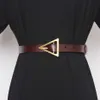 Nuova cintura vintage a triangolo in cuoio in pelle vera cintura femminile cinghia per donna corsetto cummerbunds cinghia di vestiti q0624 3056