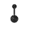 Navel Rings 1PCS/4PCS 14G 10mm 316L Surgical Steel Crystal Ferido CZ Short Belly Earring Navel Button Rings Black d240509