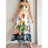 Robes décontractées à imprimé florale pour femmes Wear Womens New Style Elegant High Waist Print Strap Casual Fashion Lady Jupe