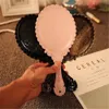 Specchio portatile intagliato vintage Spacco Spa Spa salone manico a mano compatto cosmetico per donne 240509