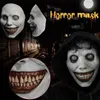 Máscaras de festa máscara de halloween aterrorizante, sorridente, rosto maligno interpretando acessórios de roupas de vestiários q240508