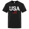 T-shirts masculins Vintage USA Flag Strt Print MA T-shirts hip hop tshirt d'été