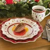 Allemand Weibao Christmas Table Varelle plate Plaque ronde Plaque à gâteau Tasse tasse théière tasse de café assiette à soupe Plats de salade 240508