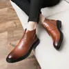 Men Lace-up & Side Zipper Business Fashionable Ankle Boots