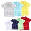 T-shirt 2024 Summer New Baby Boys Fashion Stampa traspirante con maniche corta Cotone Cotton Cotton Top Shipping Shipping240509