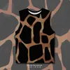 Casual luipaardprint grafische tanktop voor mannen kleding Harajuku Fashion Hawaii Animal Skin Vest Tiger Waistcoat Aloha Beach Tops 240508