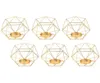 6pcs Metal Geometric Tea Light Candlersrs Lantern Marine Holidays Golden Holders314R7985553