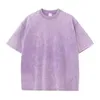 Men's T-Shirts 2024 Retro Snowflake Dot Solid Color Mens/Womens Cotton Short Seve Wash Up Shirt with Old Watermark Hip Hop T-shirt H240508