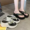 Slippers 9cm EVA Flip Flops Summer Thick Sole High Heel Women Anti Slip Beac DIY Accessories Soft Womens H240509