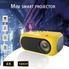 Проекторы Smart Project Project Wi-Fi AutoFocus Bluetooth Android Led High Definition Projector 4K 1080P 1000 Lumens Home Theatre Outdoor Portable Proctor J240509