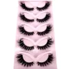 Faux cils hbgztlad faux cils chat eye wispy end long œil épais siks cils du pelucheux courts naturels faux cils 5 paires multip pack d240508