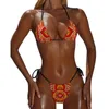 Frauen Badebekleidung sexy Stammesdruck Micro Bikinis Set Ethnic Schwarz -Weiß -Tanga Bikini Badeanzug Saite Push Up Bad Retro Beachwege