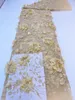 Senaste African Net Lace Fabric 3D Flower Material Brodery Tulle French Mesh Lace Tyg med paljetter för WeddingLatest 240508