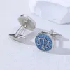 Cuff Links Libra Sleeve Button Legal Lawyer Judge Gavel Justice Cufflinks Round Enamel Balance Court Cufflinks Q240508