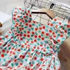 Girl Dresses Children's Wear 2024 Summer Girl's Baby Fragmented Flower Little Flying Sleeves Cute Dress