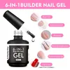 Chunshu 15ml Builder Nagelgel in einer Flasche 6in1 Neon Farbkonstruktion Extension Politur klares rosa UV -LED -Basis -Decklack 240509