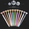 Ballpoint en gros de gros diamant mignon mignon de métal rétractable stylos à cristaux pour filles femmes mariage de douche nuptiale décor cadeaux de bureau d'école Supplies