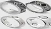 La bague plaquée en argent a des anneaux de timbres Moisanite Bague pour hommes et femmes bijoux de mode pour les gèles Gift Supply4937194
