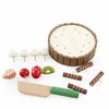 Juguetes de cocina para niños de madera Juguetes Feating Cortting Play Play Food Juguetes para niños Juguetes de cocción de fruta de madera para intereses de cumpleaños para bebés 240507