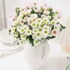 Dekoracyjne kwiaty wieńce jesienne sztuczne kwiaty stokrotkowe jedwabny bukiet na wazon domowy ślub świąteczny