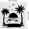 Geschenkverpackung 1PC Sommerthema Haustier Kunststoff Zeichenvorlagen 12 "x12" Delphinsee Kokosnussbaum Vorlage Schablone für Scrabooking -Kartenherstellung