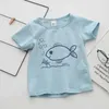 T-shirty 9-24M T-shirt dla dzieci z krótkim rękawem T-shirt bawełny chłopiec odzież drukowana koszulka kreskówka swobodne ubranie letnie chłopiec dla małych dzieci240509