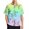 Polos pour hommes Loison Hawaiian Balloon Dog Dog Dog 3d Mens Clothing Summer plage Short à manches manches