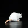 Extra mjukt verkliga vita råtta plyschleksaker realistiska mus fyllda husdjur leksak husdjur möss gåvor utbildningsleksaker för barn 240507