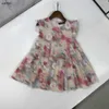 Populaire baby rok zomer prinses jurk maat 90-140 cm kinderontwerper kleding bloem patroon printen meisjes feestdress 24April