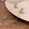 Lustre de lustre nova chegada brilhante e cristal de borboleta Brincos de clipe para femininos de moda de moda Brincos de cravo de flores de floresta de casamento