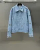 Women's Jackets designer Camellia embroidered denim jacket for women 888