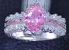 Victoria Wieck Claw Set Marquise Cut Pink Sapphire Simulierte Diamant 925 Silber Ehering SZ 510 327W5412536288173