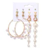 Dangle Chandelier LATS Womens Tassel Pearl Earrings Set Bohemian Earrings For Women Fashion Jewelry 2020 Geometric kolczyki Hoop Earings