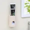 Badtillbehör Set Automatisk tandkräm Squeezer Dispenser Hands Free Squeeze Out hyllmonterad stativ