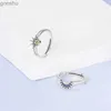 Rings de couple Original 925 Anneau en argent sterling adapté aux femmes Zircon de haute qualité ensemble éternel Love Star Moon Princess Ring Jewelry Gift WX